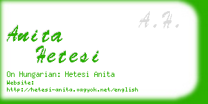 anita hetesi business card